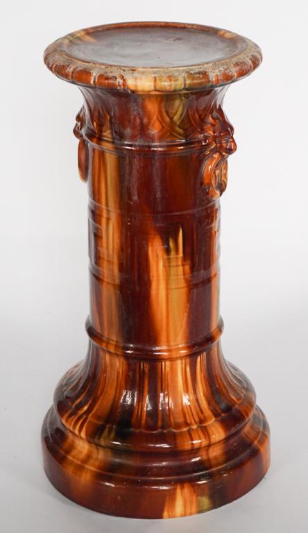 Antique Bennington Figural Pottery Plant Stand (1 of 2)