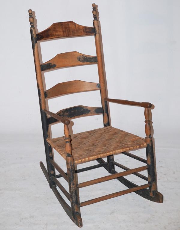 Country Sheraton Painted Cherry Rocking Chair (1 of 2)