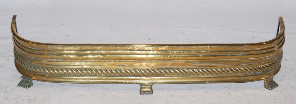 British Regency Figured Brass Fire Fender (1 of 1)