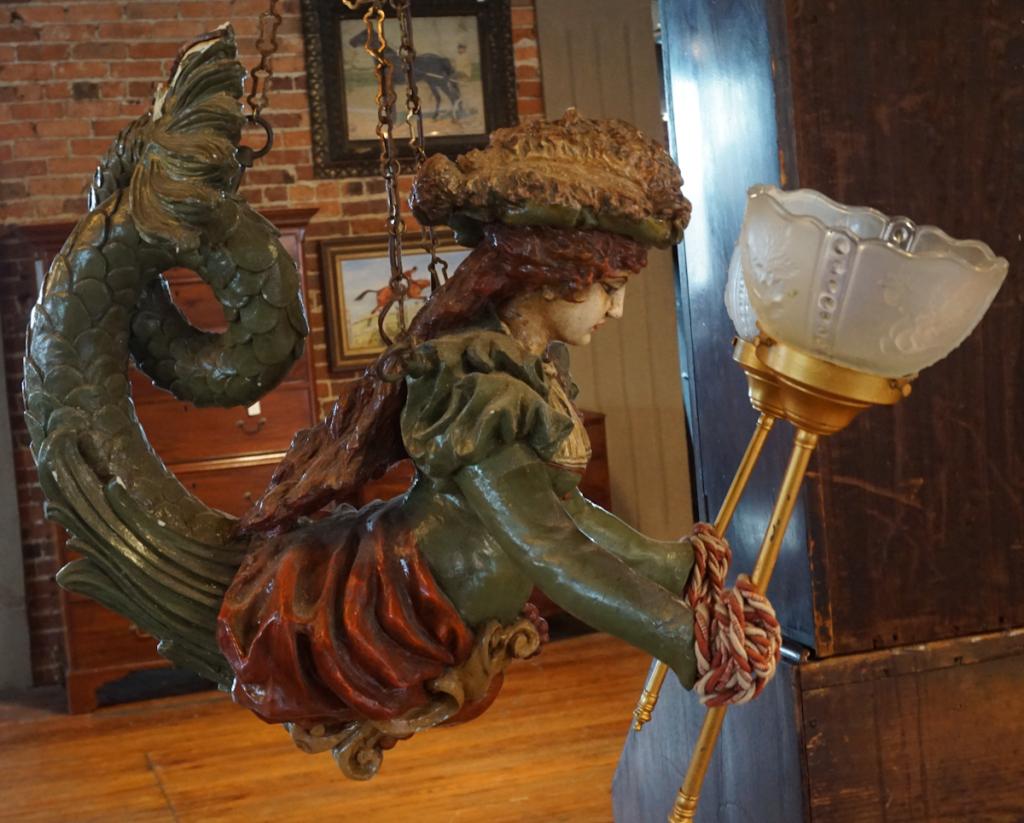 Striking Continental Figural Two Light Chandelier (1 of 5)