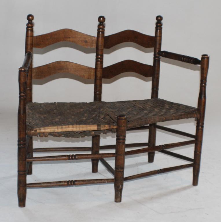 William & Mary Style Turned Wood Buggy Bench (1 of 1)