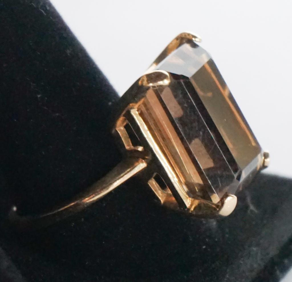 14k Gold & Smoky Quartz Cocktail Ring (1 of 4)