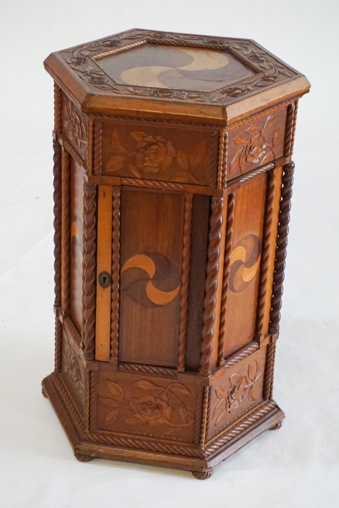 Quality Arts & Crafts Folk Art Carved Side Cabinet (1 of 4)