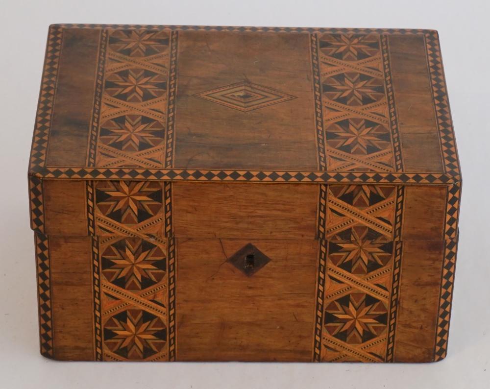 Regency Inlaid Mixed Wood Turnbridge Valuables Box (1 of 3)