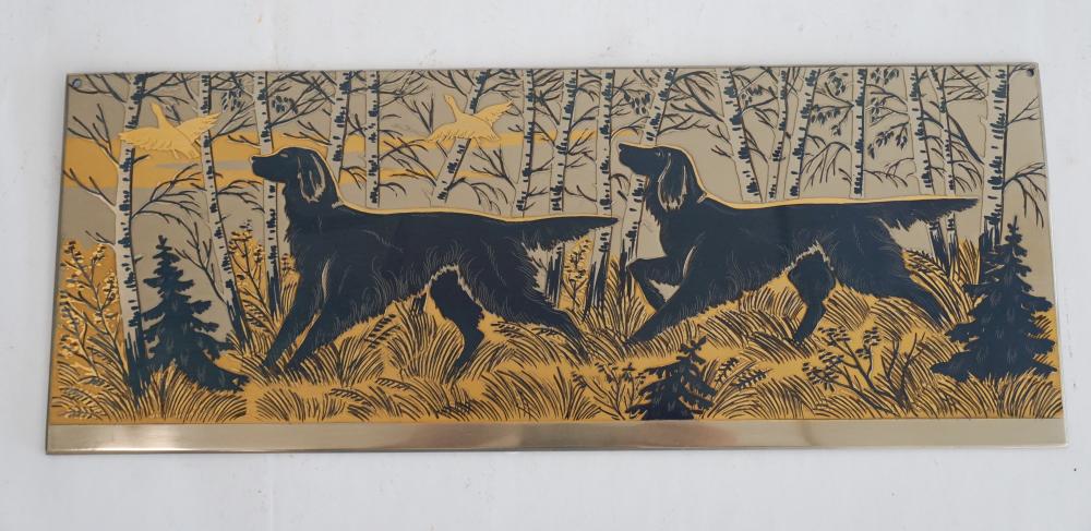 Hand Chased Mixed Metal Sporting Wall Plaque (1 of 3)