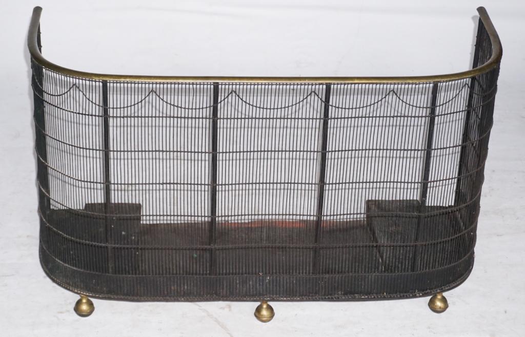 Fine English Regency Brass & Wire Fire Fender (1 of 2)