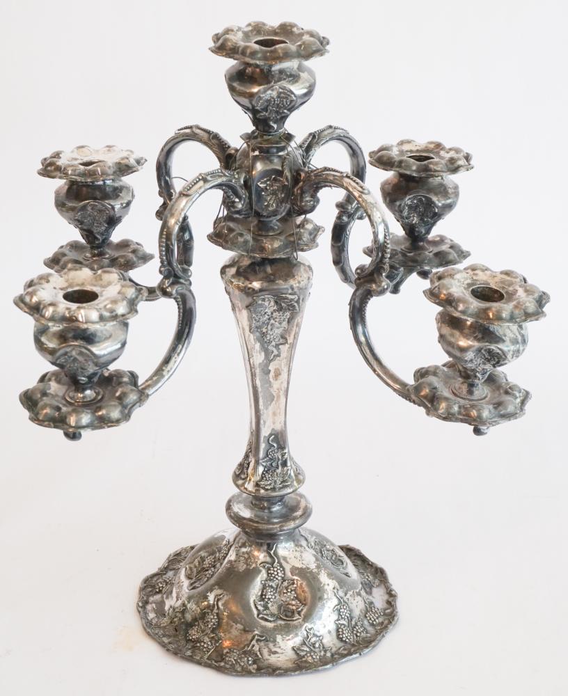 Antique Silver Plate Rococo Style Candelabra (1 of 2)