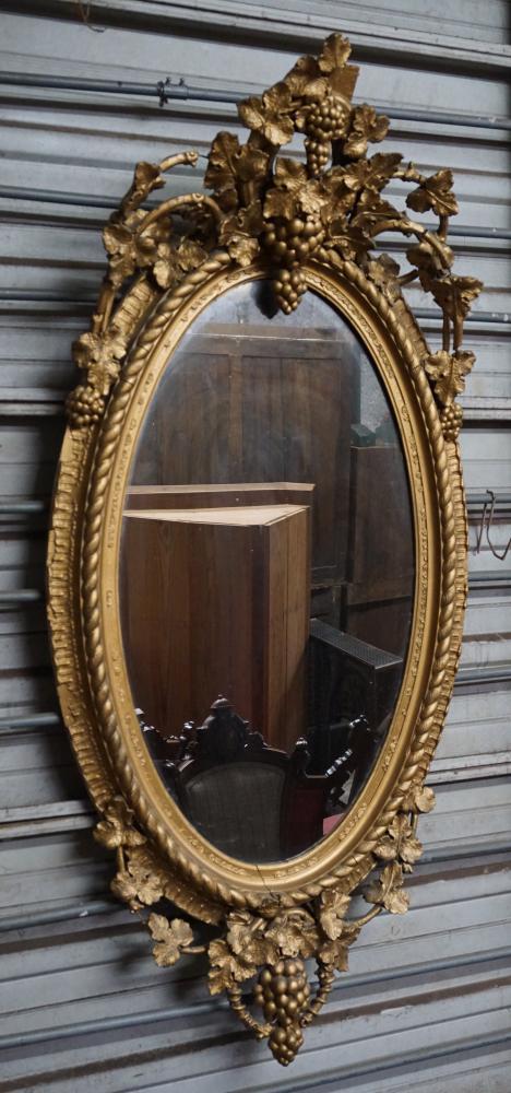 Rococo Figural Gilt Gesso Oval Mirror (1 of 2)