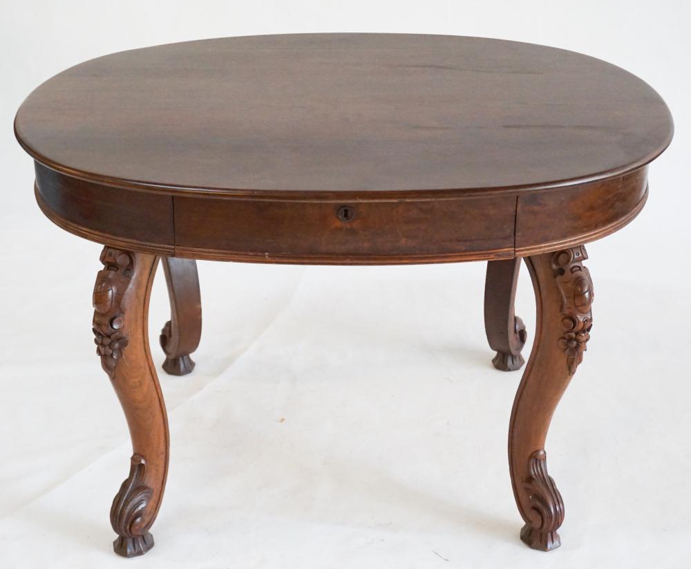 Renaissance Revival Carved Walnut Library Desk (1 of 3)