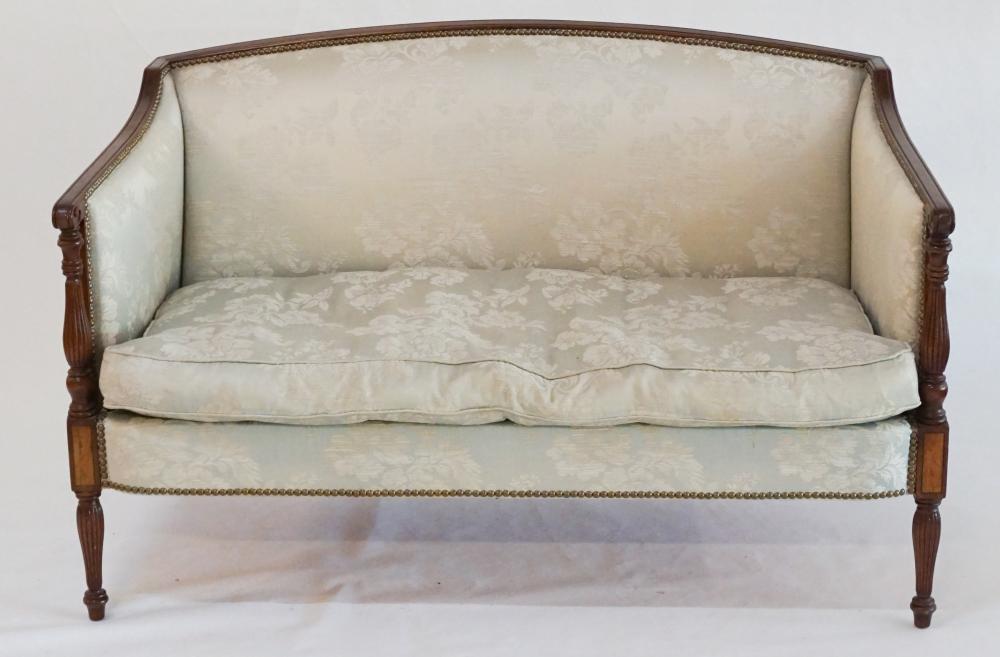 Federal Style Carved & Inlaid Mahogany Settee (1 of 3)