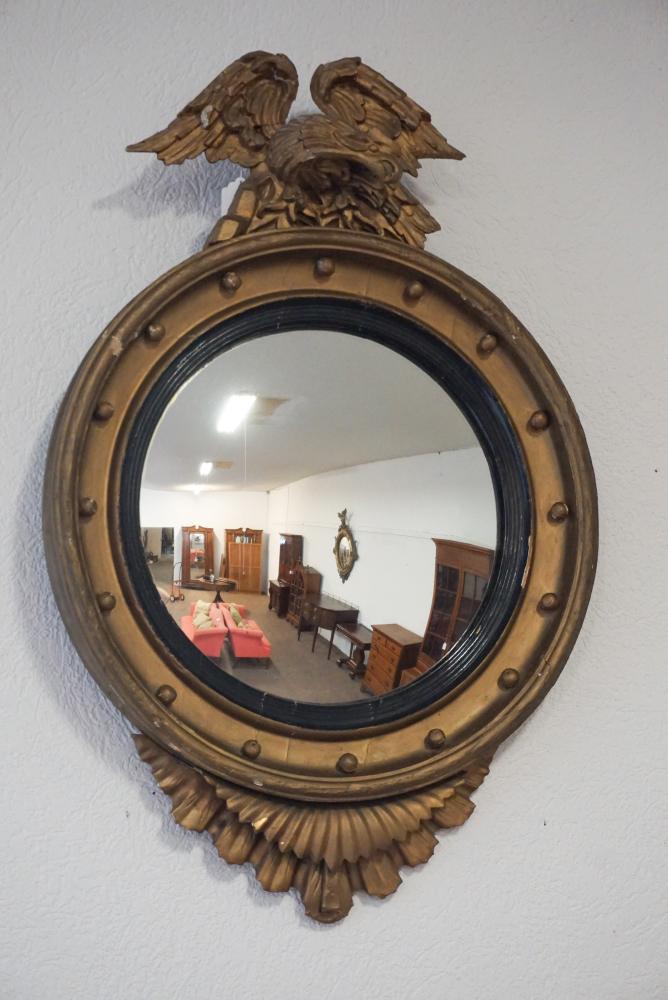 Federal Carved and Gilt Eagle Bulls Eye Mirror (1 of 3)