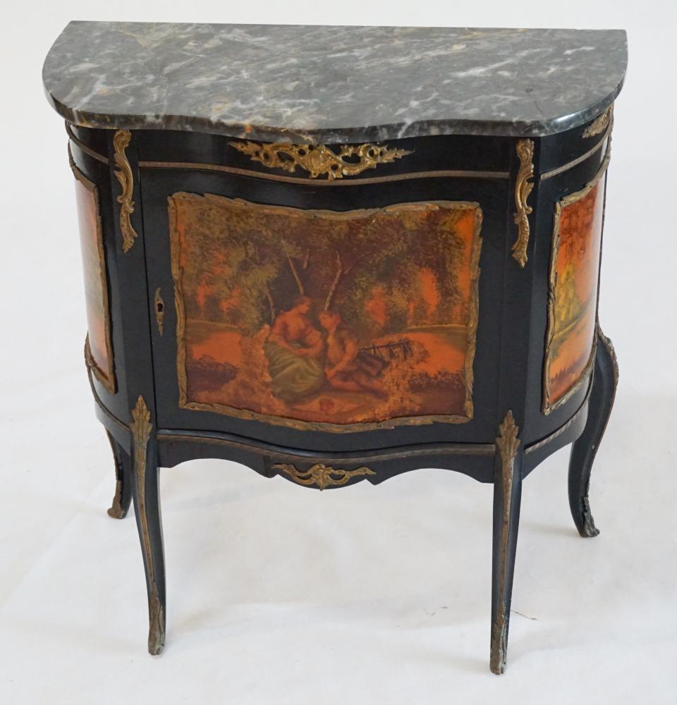 Rococo Style Vernis Martin Marble Top Side Cabinet (1 of 3)