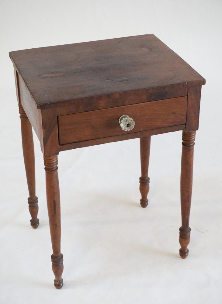 Figured Tiger Birch & Walnut Federal Side Table (1 of 2)