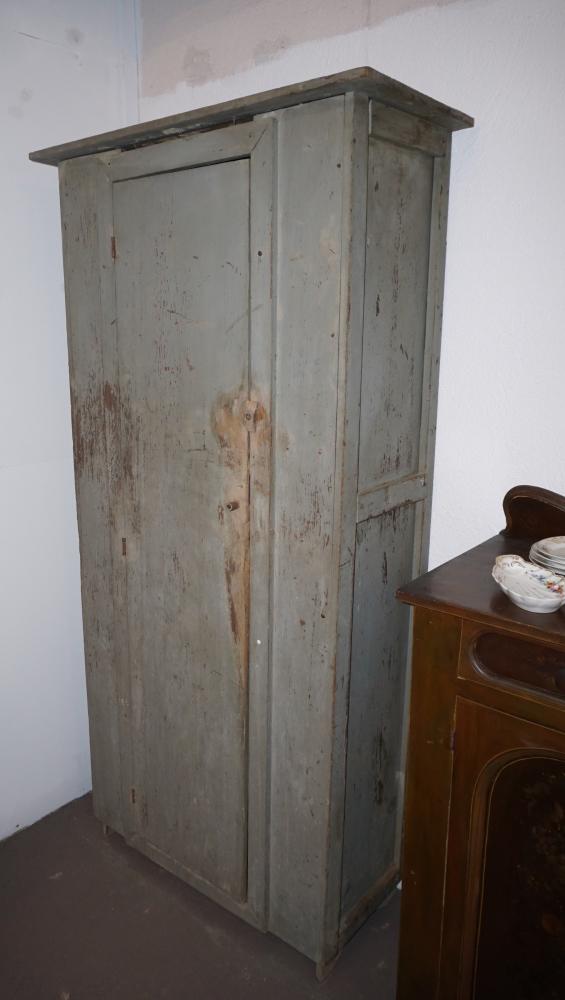 Country Hepplewhite Painted Yellow Pine Cupboard (1 of 4)