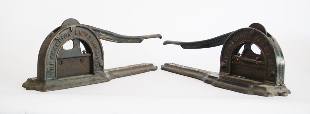 Two Antique CI Tobacco Advertising Plug Cutters (1 of 5)