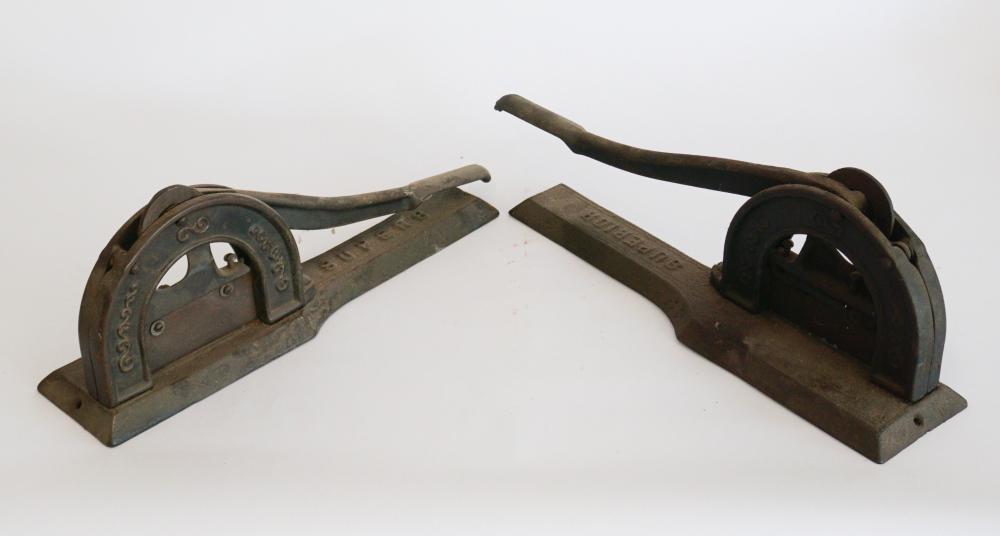 Two Antique CI Advertising Tobacco Plug Cutters (1 of 1)