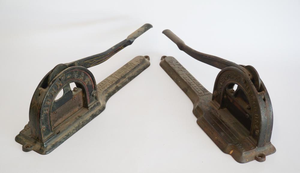 Two Antique CI Advertising Tobacco Plug Cutters (1 of 8)