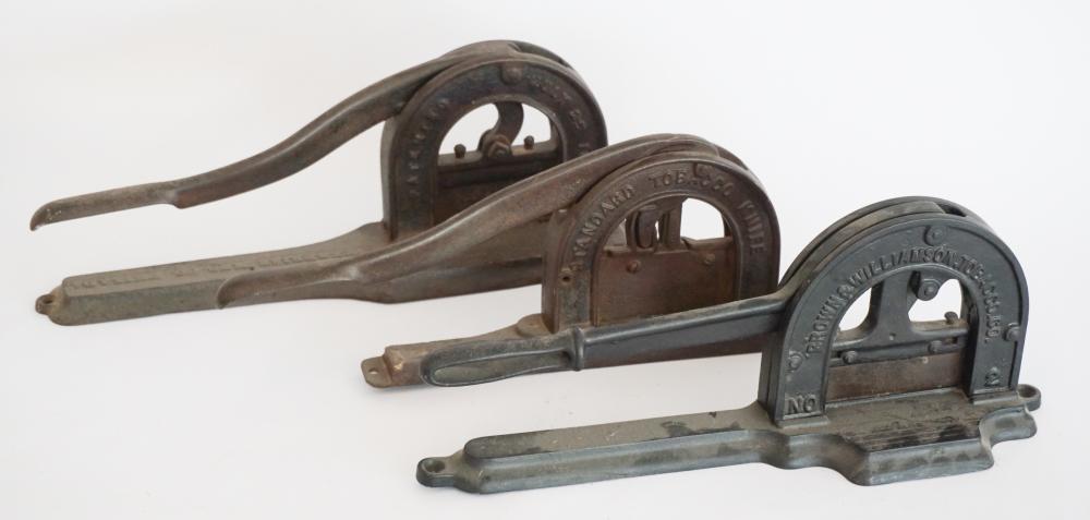 3 Antique CI Advertising Tobacco Plug Cutters (1 of 2)
