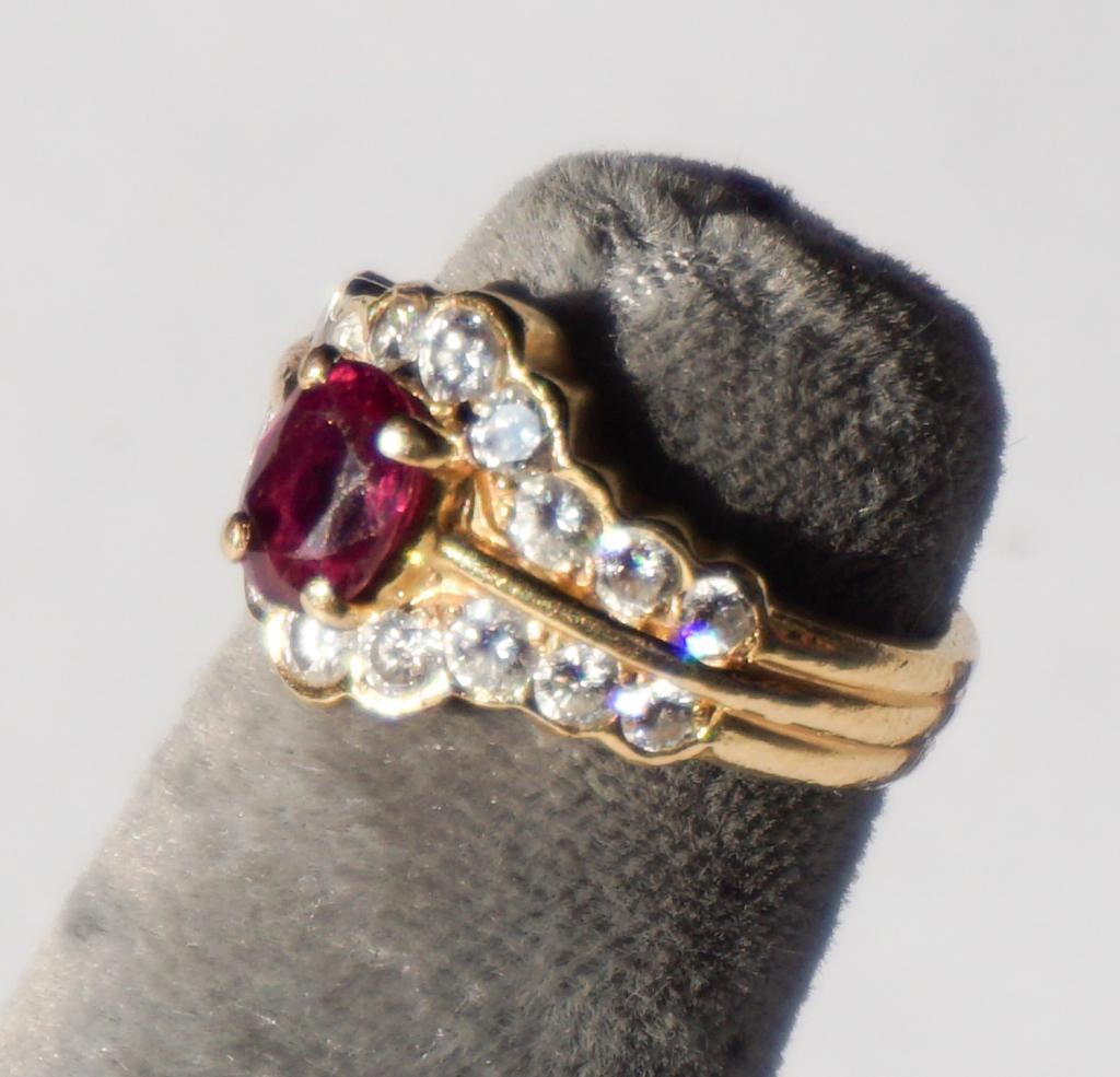 18k Gold Ruby & Diamond Ring (1 of 2)