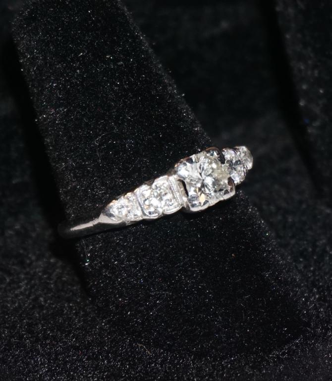 Antique Ladies Platinum & Diamond Engagement Ring (1 of 1)