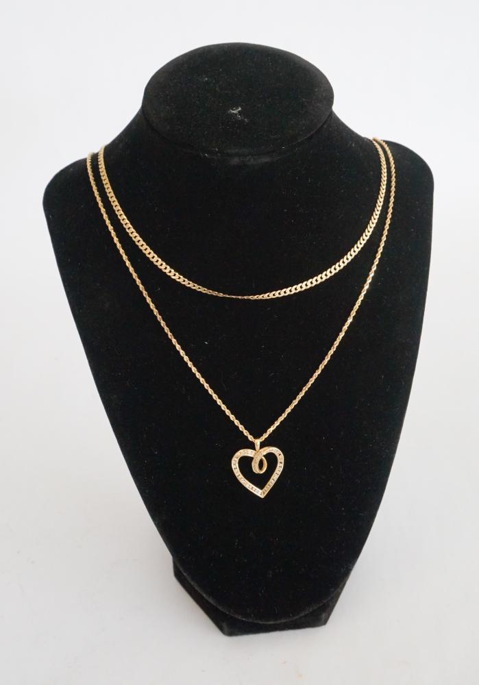 Two Gold Necklaces & Single Gold & Diamond Pendant (1 of 1)