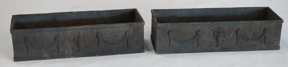 Handsome Pair British Georgian Style CI Planters (1 of 1)