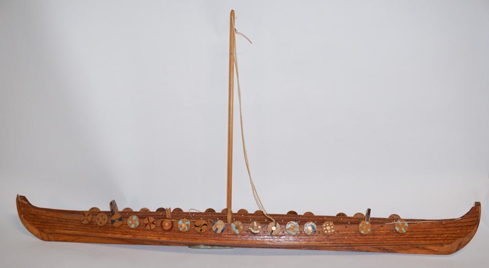 Vintage HandMade Folk Art Viking Sailing Ship (1 of 2)