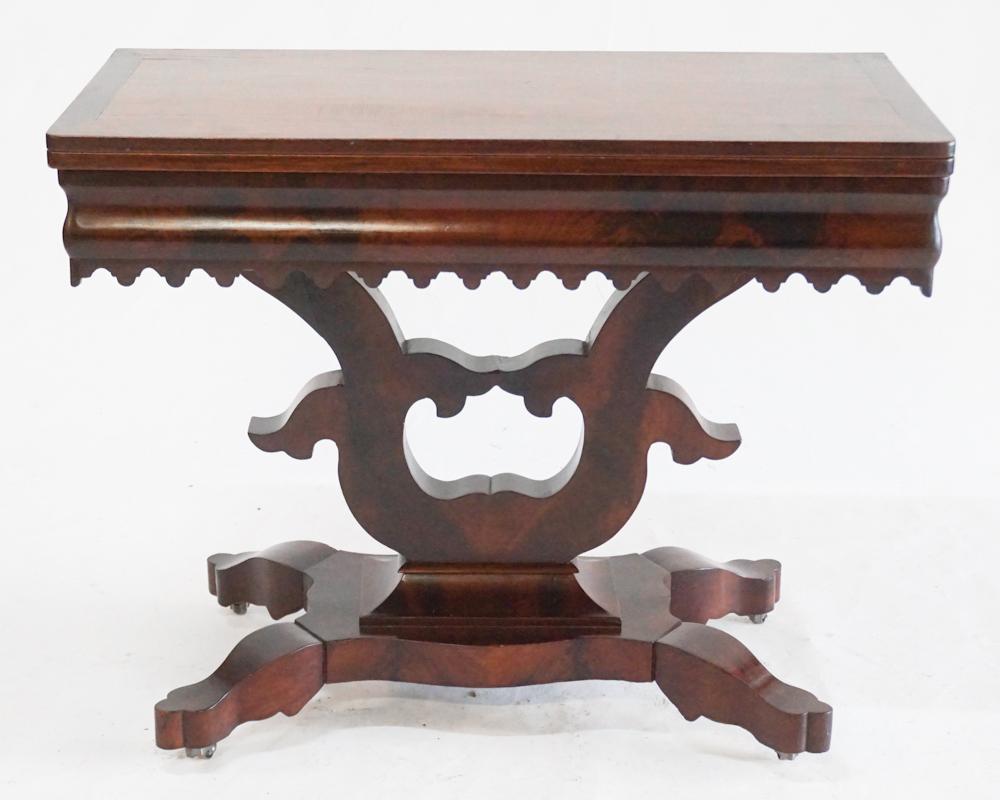 Classical Mahogany Figured Wood Games Table (1 of 2)