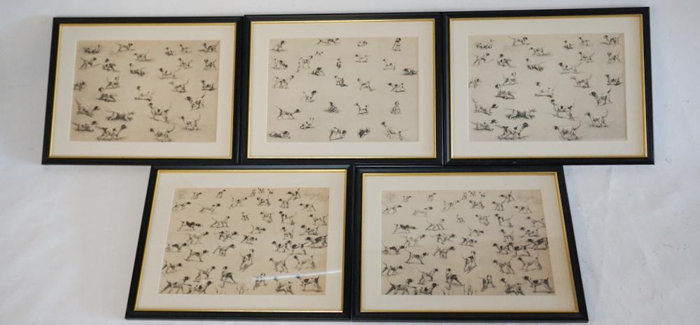 Collection Five Sporting Prints of Pointer Dogs (1 of 2)