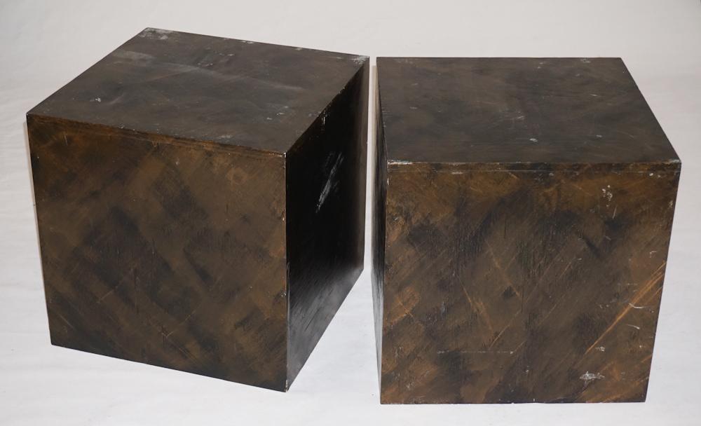 Pair Deco Style Mid Century Cube Side Tables (1 of 1)