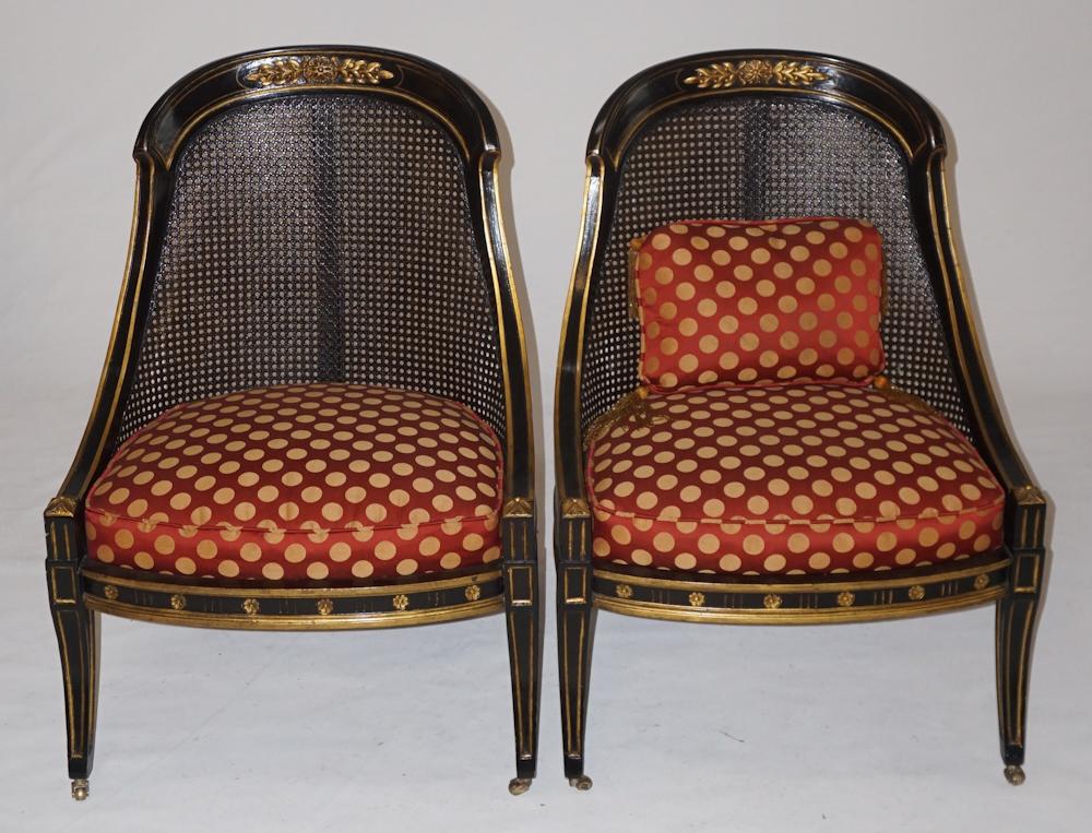 Fine Pair British Regency Style Deco Easy Chairs (1 of 5)
