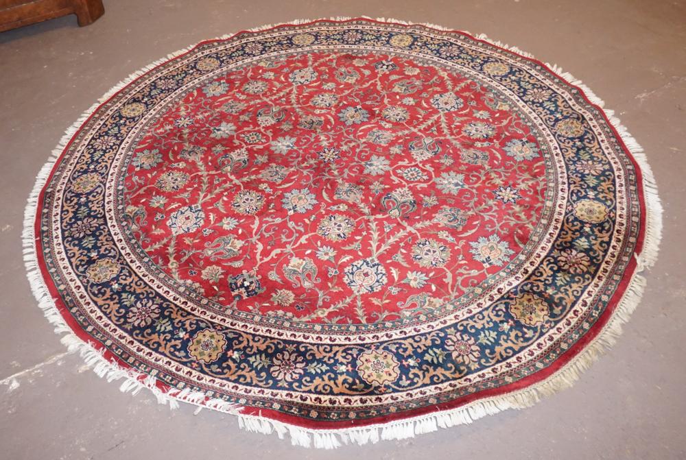 Uncommon Vintage Circular Persian Kashan Carpet (1 of 3)
