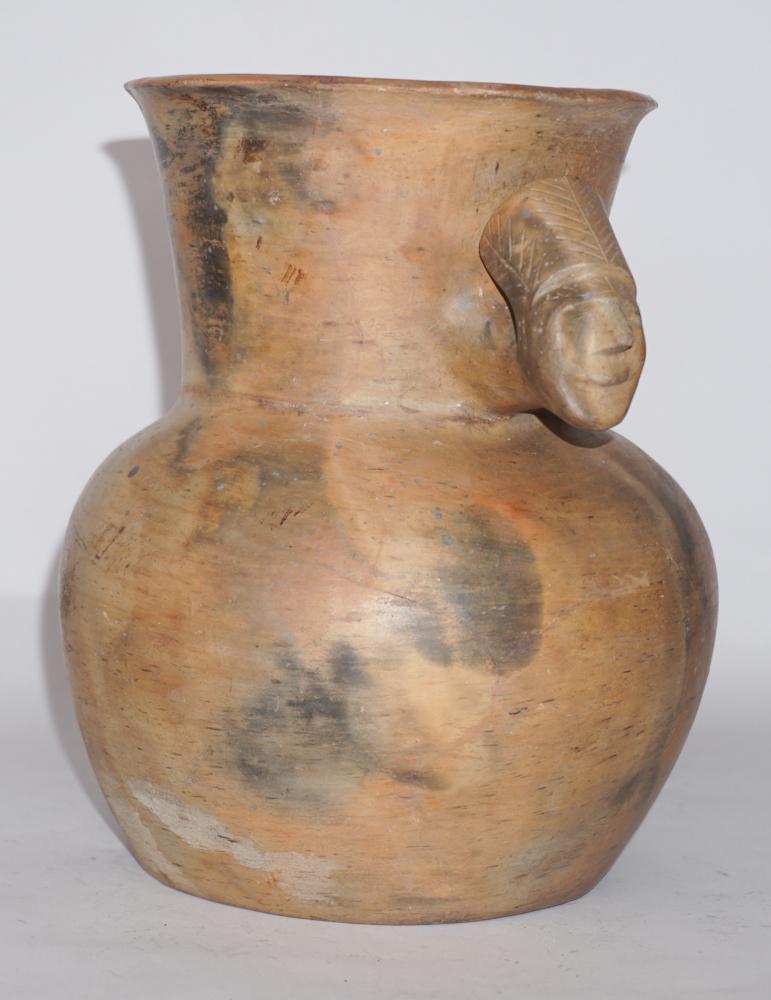 Antique Catawba Indian Pottery Chief Head Jar (1 of 3)