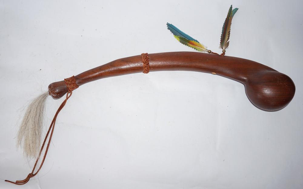 Vintage Native American Hand Crafted Skull Crusher (1 of 2)