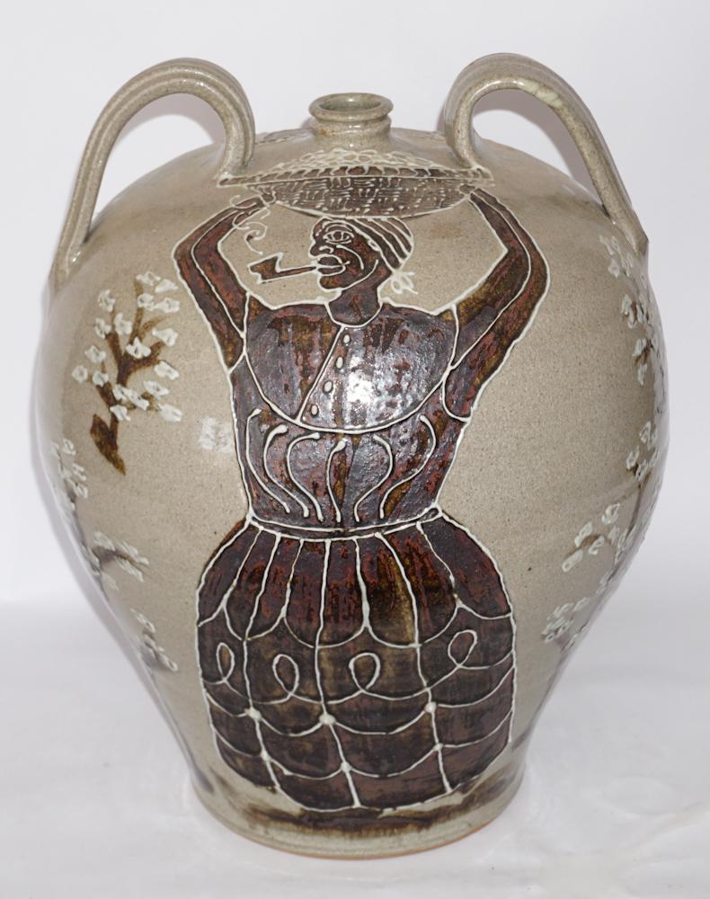 Fine Stoneware Two Handled Jug by Michale Bayne (1 of 3)