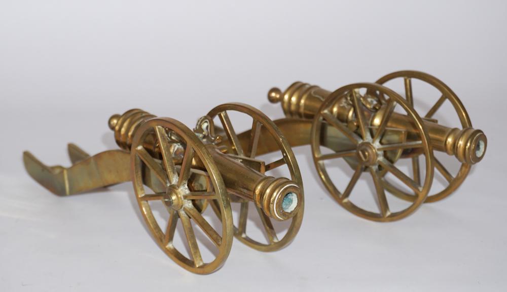 Pair Vintage British Brass Desk Top Signal Cannons (1 of 2)