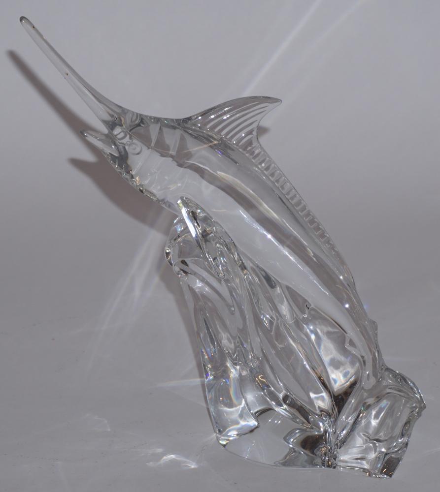 Baccarat Crystal Blue Marlin: 20th century. In good condition and marked at the base with maker's mark. H10" Sold from the collection of a South Carolina gentleman.