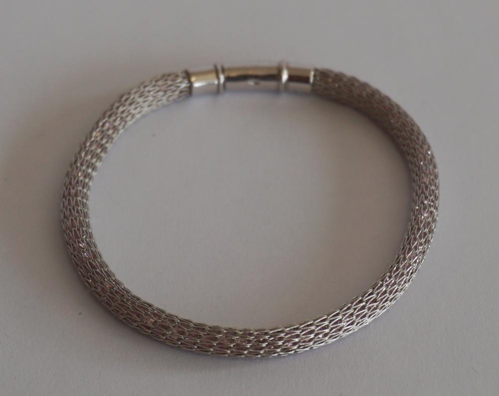 Elegant Ladies Braided 14k White Gold Bracelet (1 of 2)