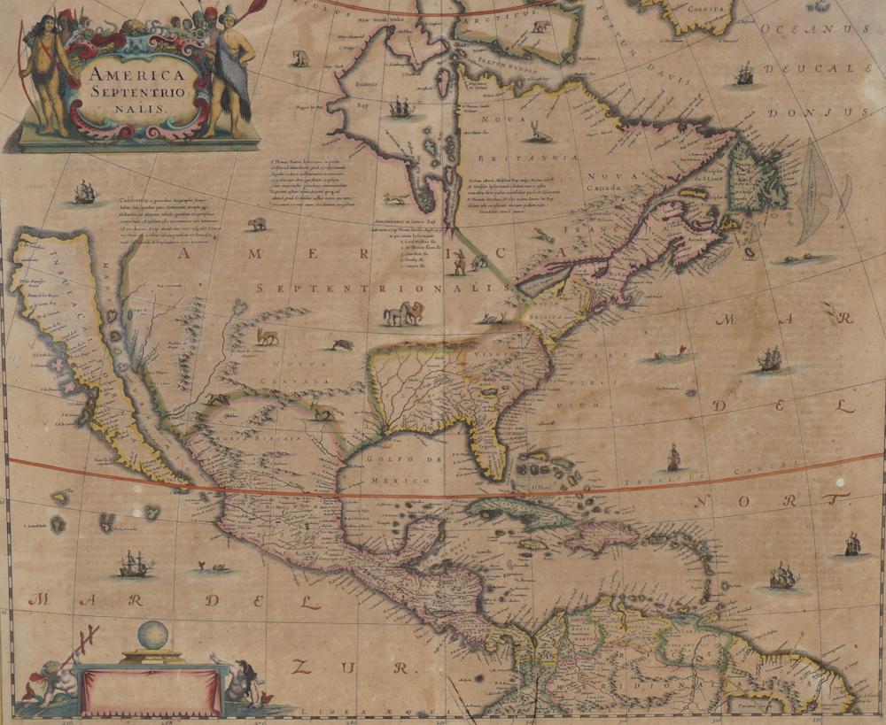 Henricus Hondius 1650 Map of America (1 of 4)