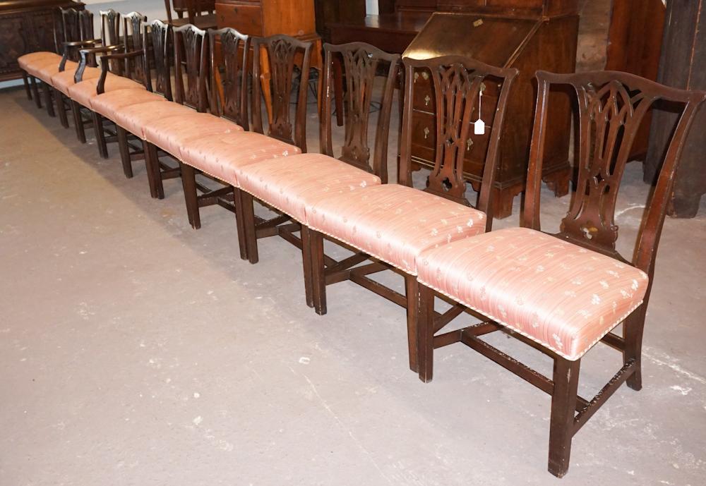 Set Chippendale Style Mahogany Dining Chairs (1 of 4)