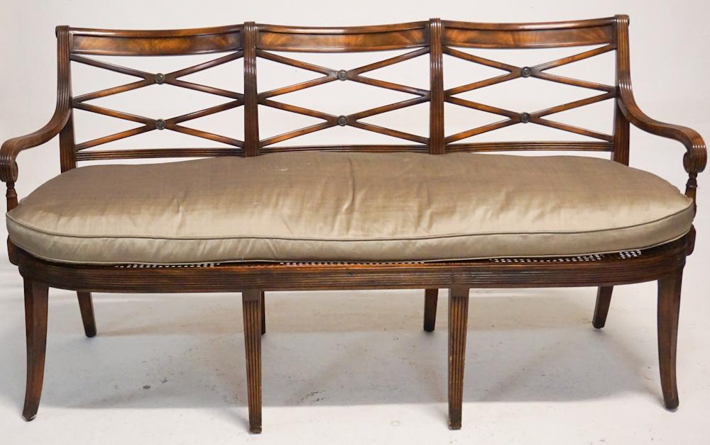 British Regency Style Mahogany Settee (1 of 3)