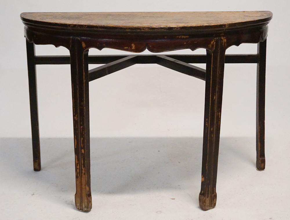 Japanese Carved Softwood Demilune Pier Table (1 of 3)