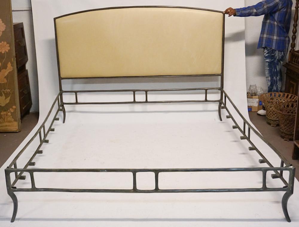 Custom Leather & Iron King Size Bed by Rose Tarlow (1 of 6)
