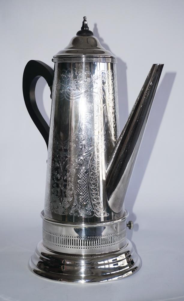 Large Sheffield Plate Teapot on Warming Stand (1 of 3)