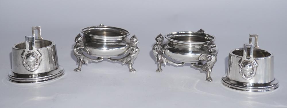Two Pair of Antique Silver Master Salts (1 of 2)