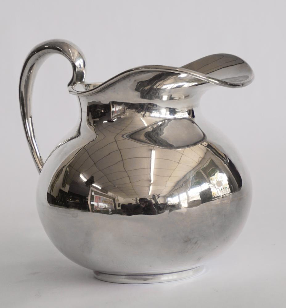 Fine Mexican Deco Hammered Sterling Water Pitcher (1 of 3)