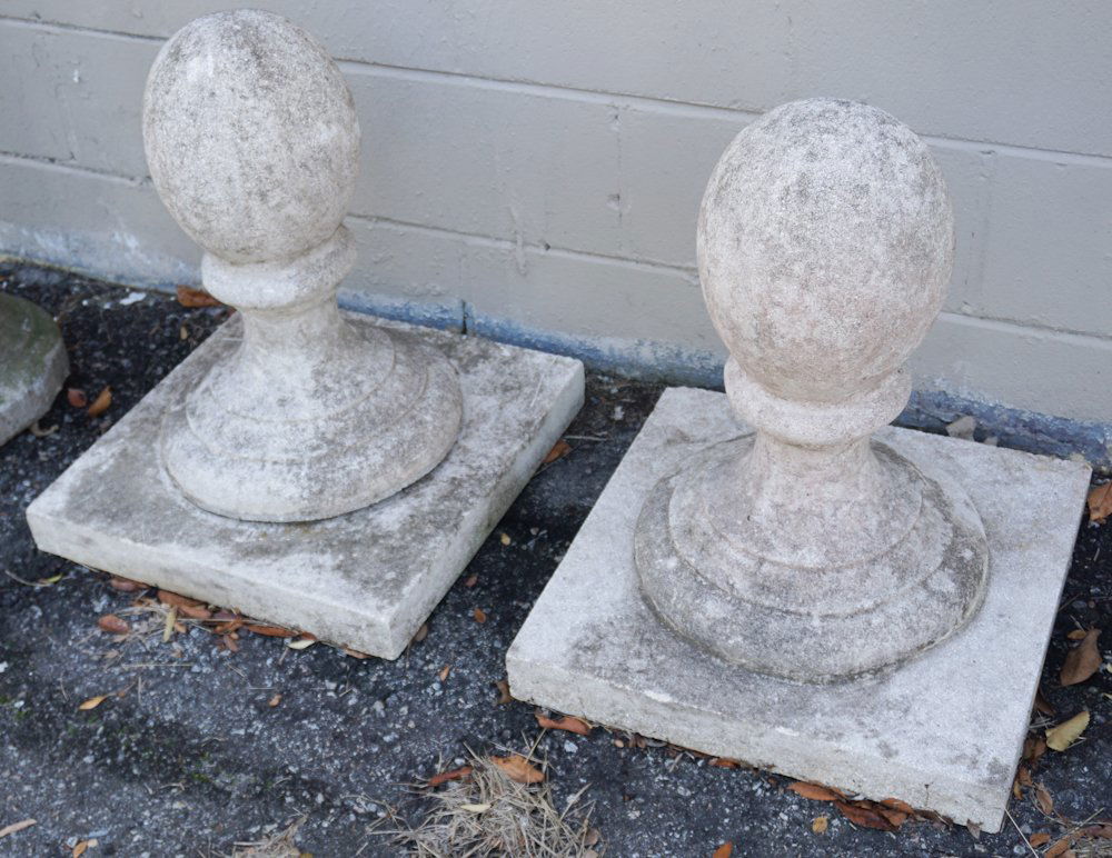 Pair Antique Cast Stone Garden Garniture (1 of 2)