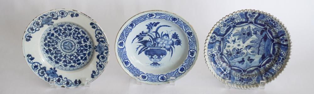 Three Period Tin Glazed Earthenware Delft Dishes (1 of 4)