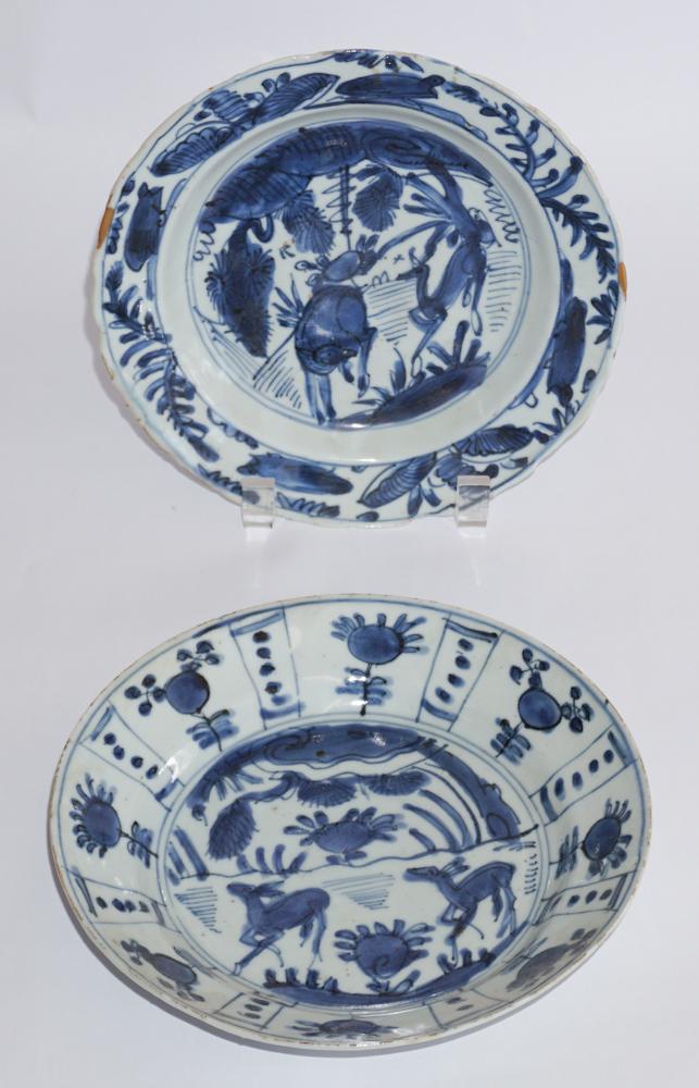 Two Chinese Late Ming Period Blue & White Dishes (1 of 2)