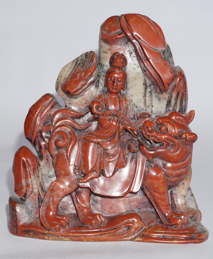 Chinese Qing Period Carved Soapstone Figure (1 of 3)
